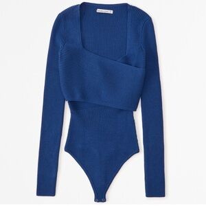 Blue Abercrombie Luxeloft Wrap Bodysuit NWOT